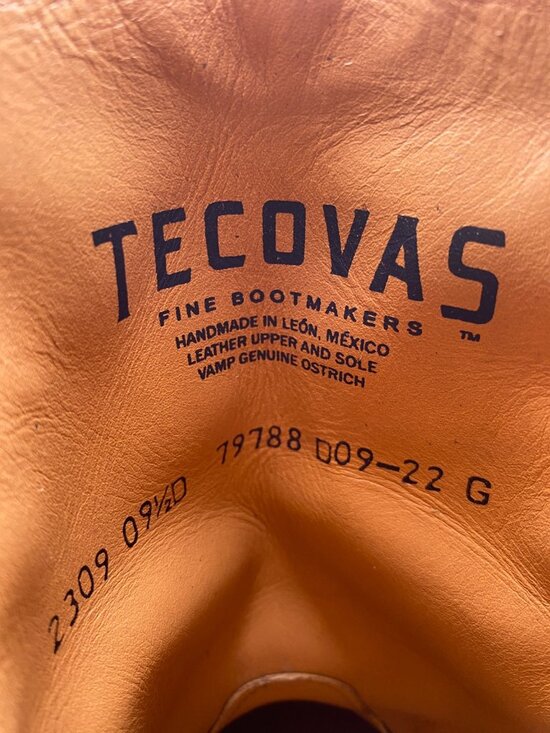 Tecovas The Weston Russet Smooth Ostrich Western Cowboy Boots Men\'s 9.5 D main image 16